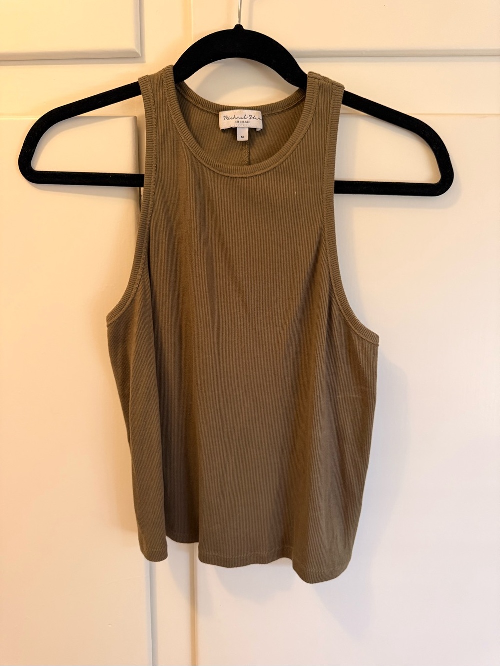 Michael Stars Olive Sleeveless Rib Tank